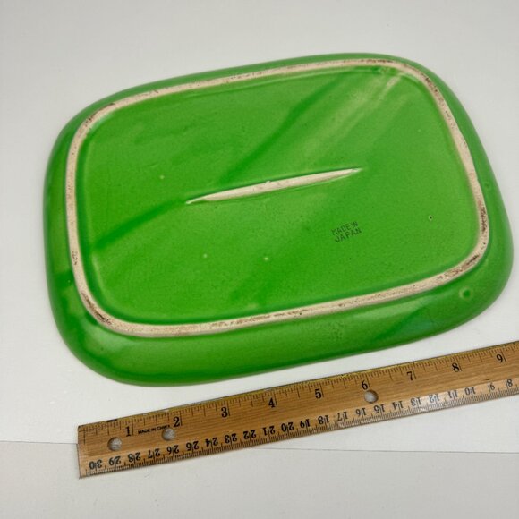 Vtg Ceramic Corn on the Cob Platter Textured Green Yellow Serving Decor Japan - Picture 7 of 10